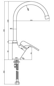 Medidas fregadero vertical caño tubo EC-15